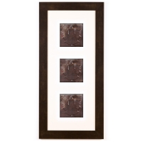 3 Panel Medium Rectangle with Espresso Brown Frame