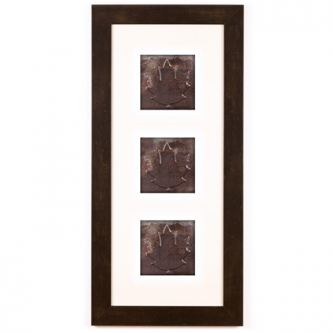 3 Panel Medium Rectangle with Espresso Brown Frame