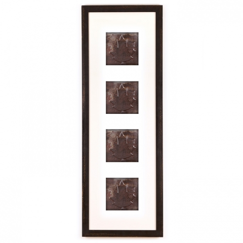 4 Panel Large Rectangle with Distressed Black Frame