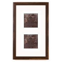 2 Panel Small Rectangle with Distressed Brown Frame