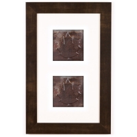 2 Panel Small Rectangle with Espresso Brown Frame