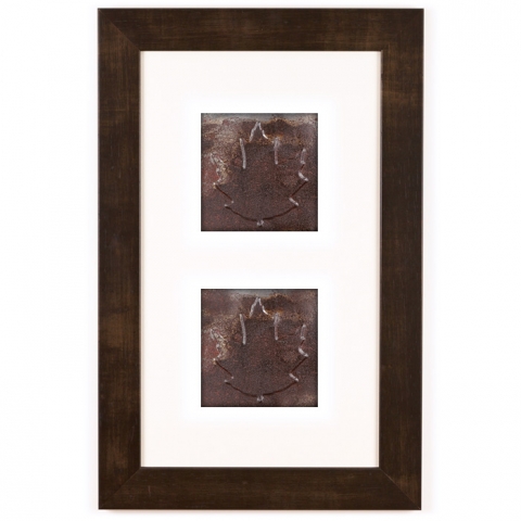 2 Panel Small Rectangle with Espresso Brown Frame