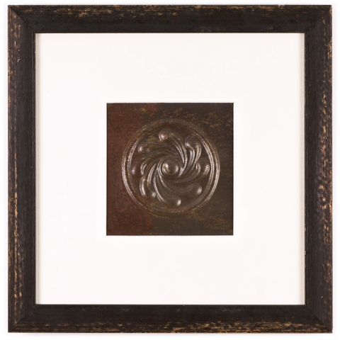 1 Panel Medium Square with Distressed Black Frame