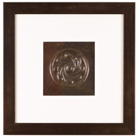 1 Panel Medium Square with Espresso Brown Frame